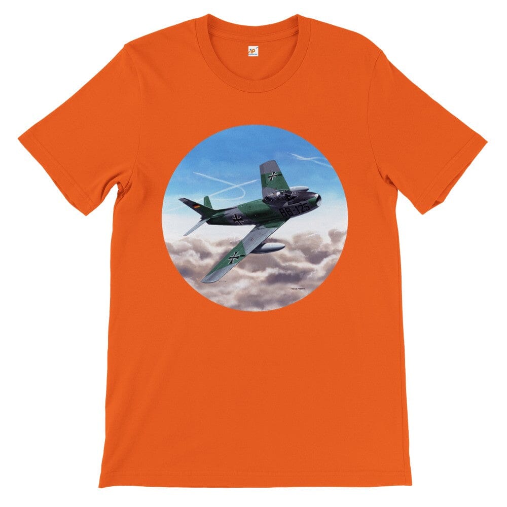 Thijs Postma - T-shirt - Canadair Sabre Mk.5 Luftwaffe - Premium Unisex T-shirt TP Aviation Art Orange S 