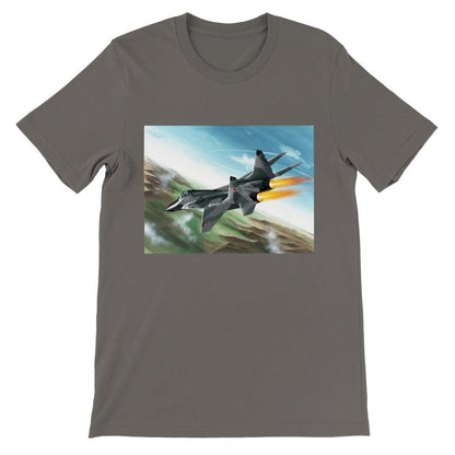 Thijs Postma - T-shirt - MiG-29 Full Afterburners - Premium Unisex T-shirt TP Aviation Art Asphalt S 