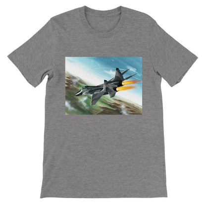 Thijs Postma - T-shirt - MiG-29 Full Afterburners - Premium Unisex T-shirt TP Aviation Art Dark Gray Heather S 
