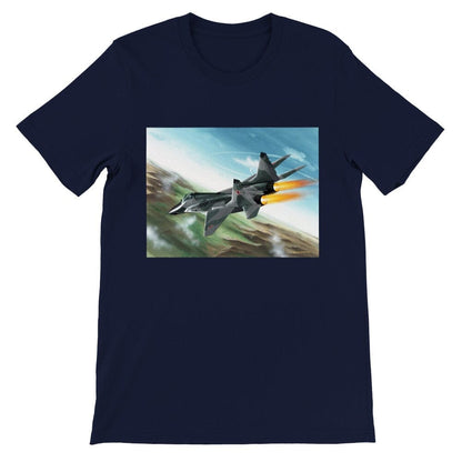 Thijs Postma - T-shirt - MiG-29 Full Afterburners - Premium Unisex T-shirt TP Aviation Art Navy S 