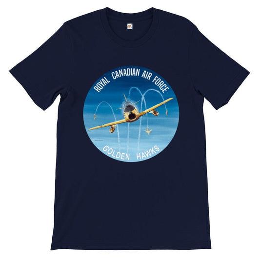 Thijs Postma - T-shirt - North American F-86 Golden Hawks - Premium Unisex T-shirt TP Aviation Art Navy S 