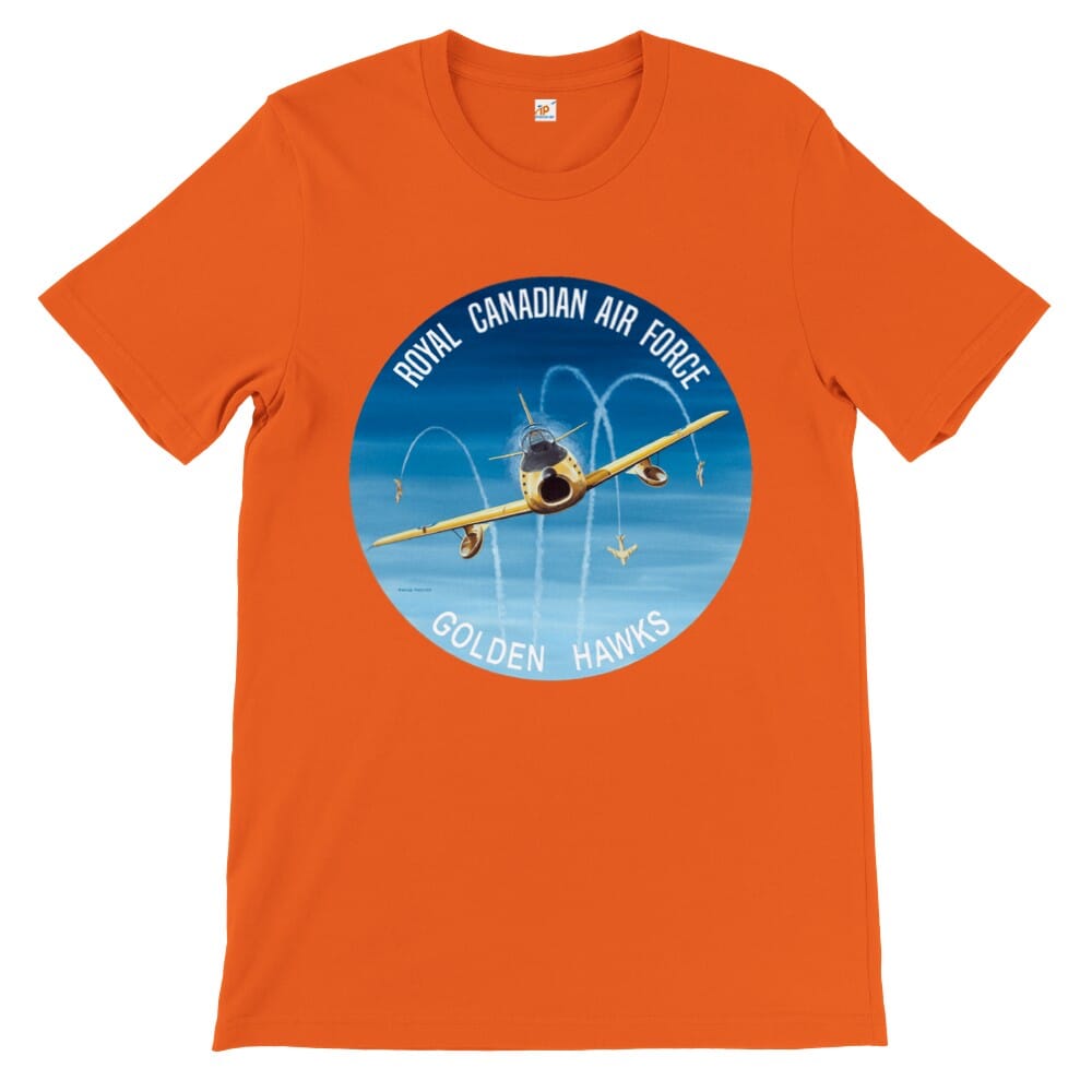 Thijs Postma - T-shirt - North American F-86 Golden Hawks - Premium Unisex T-shirt TP Aviation Art Orange S 