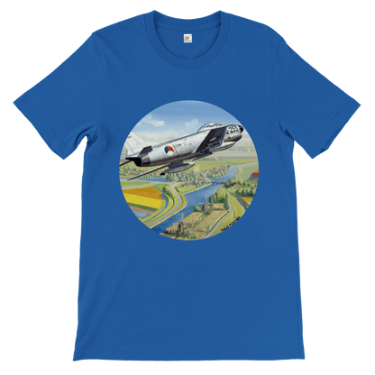 Thijs Postma - T-shirt - North American F-86K Sabre Over Dutch Landscape - Premium Unisex T-shirt TP Aviation Art 