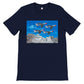 Thijs Postma - T-shirt - Republic F-84 Thunderbirds at Mount Rushmore - Premium Unisex T-shirt TP Aviation Art Navy S 