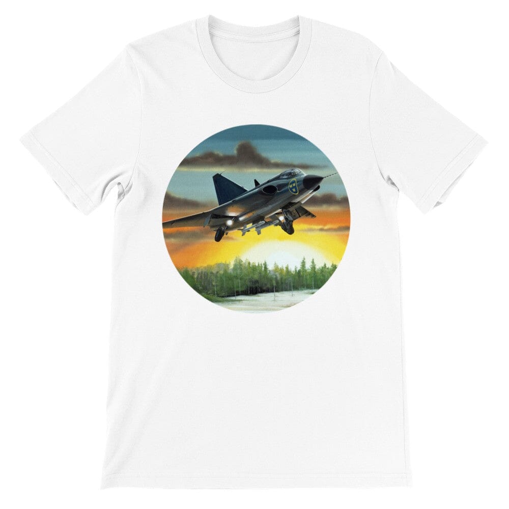 Thijs Postma - T-shirt - SAAB J-35 Draken - Premium Unisex T-shirt TP Aviation Art 