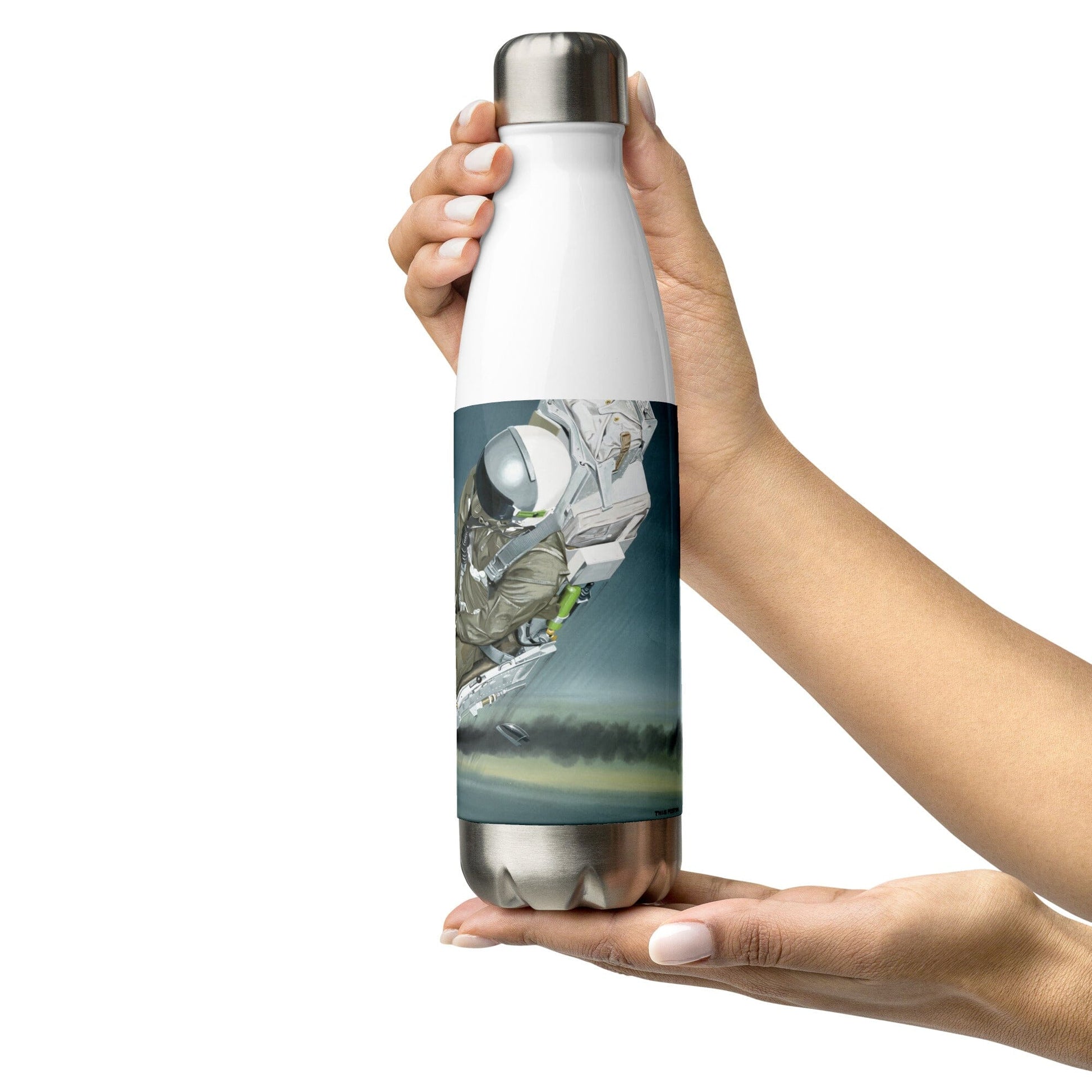 Thijs Postma - Water Bottle - F-16A Using Ejection Seat - Stainless Steel 17oz Water Bottles TP Aviation Art 