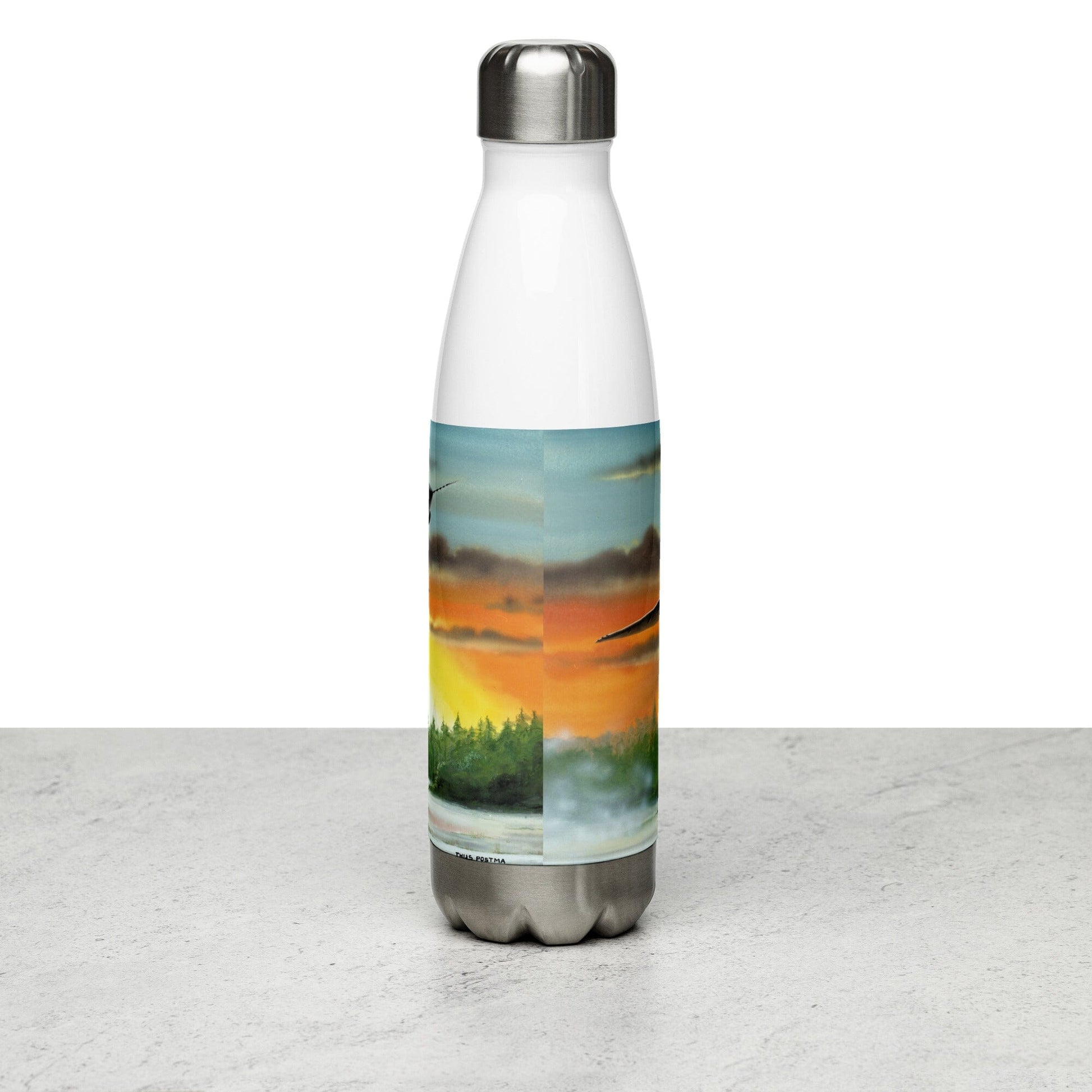 Thijs Postma - Water Bottle - SAAB J-35 Draken - Stainless Steel 17oz Water Bottles TP Aviation Art 